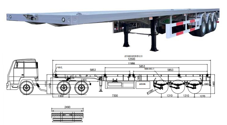 New 3 Axle Semi Flatbed Trailers for Sale | 40 Feet Flatbed Trailer Price in Saudi Arabia