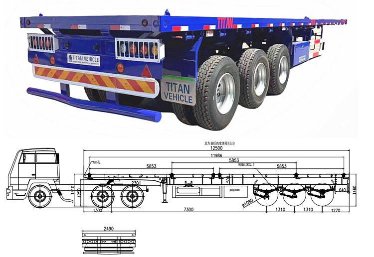 Tri Axle Flat Deck Trailer for Sale Manufacturers in Saudi Arabia