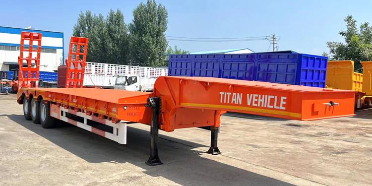 3 Axle Low Bed Trailer Price - 60 Ton Low Bed Trailer with Ramp in Saudi Arabia