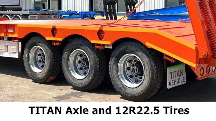 3 Axle Low Bed Trailer Price - 60 Ton Low Bed Trailer with Ramp in Saudi Arabia