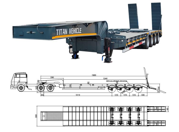 4 Axle 100 Ton Semi Lowbed Trailer for Sale in Saudi Arabia Dammam