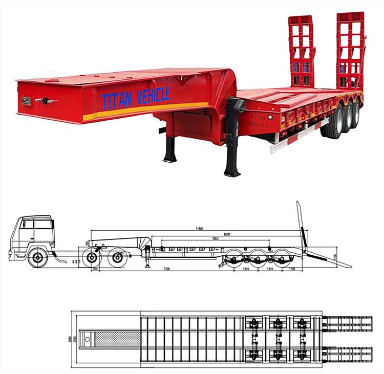 Tri Axle Semi Low Loader Trailer for Sale in Saudi Arabia KSA