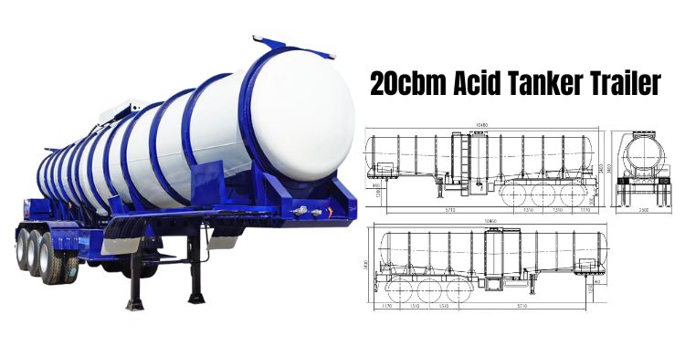 Chemical Sulphuric Acid Tanker Trailer for Sale in Saudi Arabia