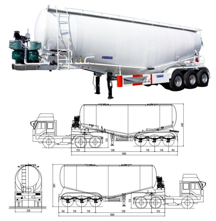 Pneumatic Bulk Cement Tanker Truck Trailer in Saudi Arabia Jeddah