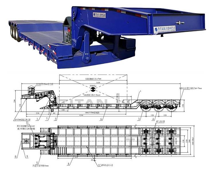 Detachable Lowboy Gooseneck Trailer for Sale in Saudi Arabia Jeddah