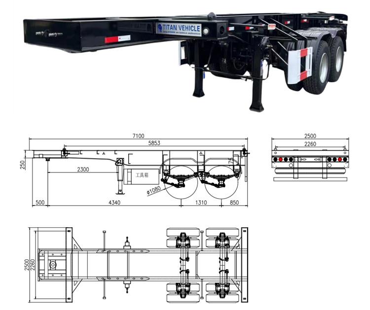 20 Ft Shipping Container Trailer for Sale in Saudi Arabia