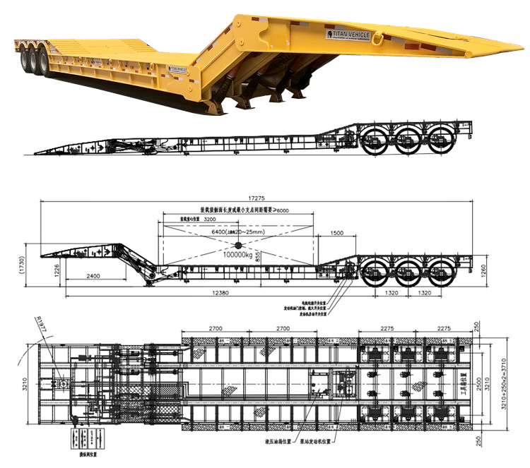3 Axle Folding Neck Lowboy Trailer for Sale in Saudi Arabia