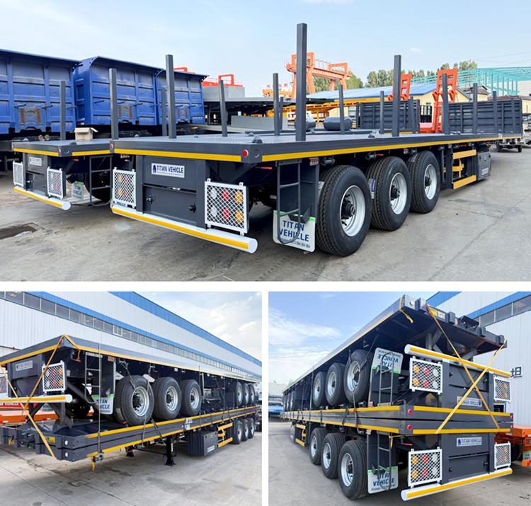 3 Axle Stanchion Flatbed Trailer Specially Customized for Saudi Arabic Market