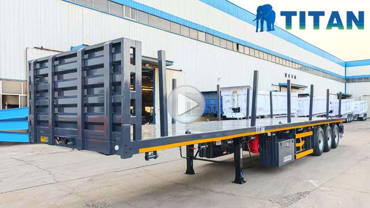 3 Axle Stanchion Flatbed Trailer Specially Customized for Saudi Arabic Market