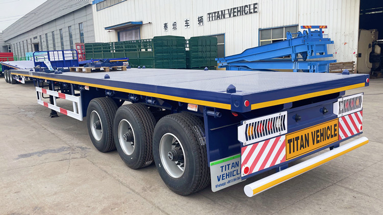 3 Axle Single Tire Flatbed Trailer for Sale in UAE